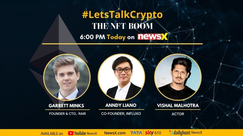 #LetsTalkCrypto- The NFT Boom on NewsX [5 November 2021]- Garrett Minks, Anndy Lian, Vishal Malhotra
